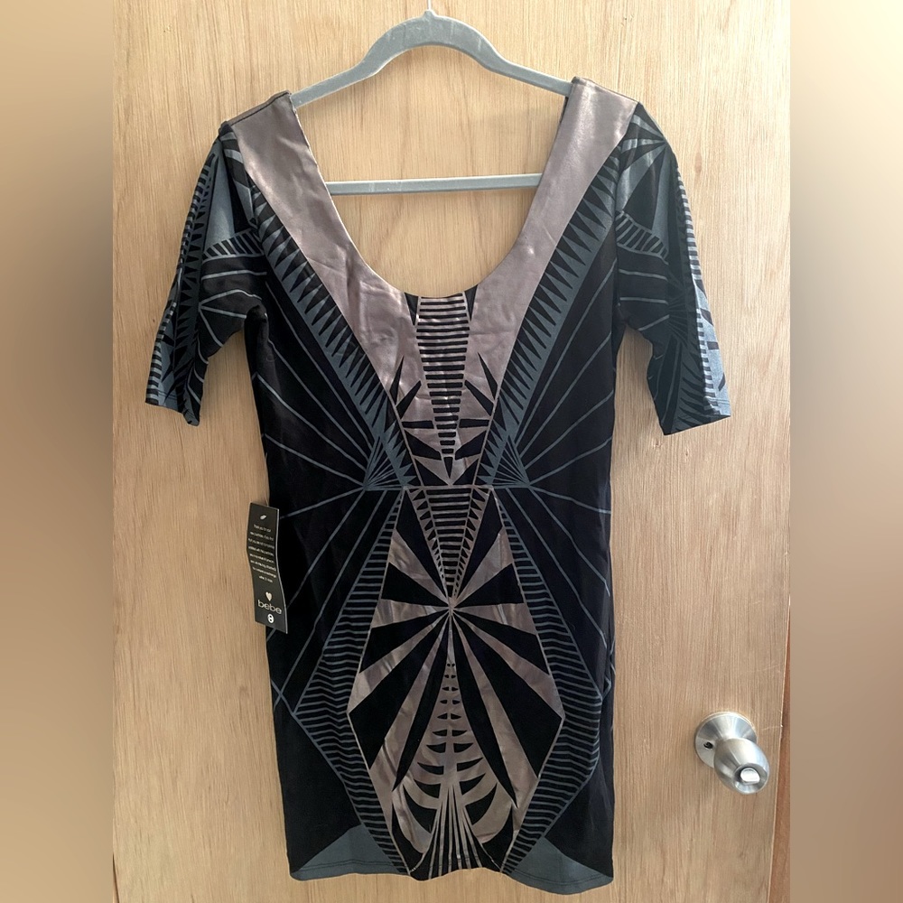 Bebe body-con with Geometric Patterns - NWT